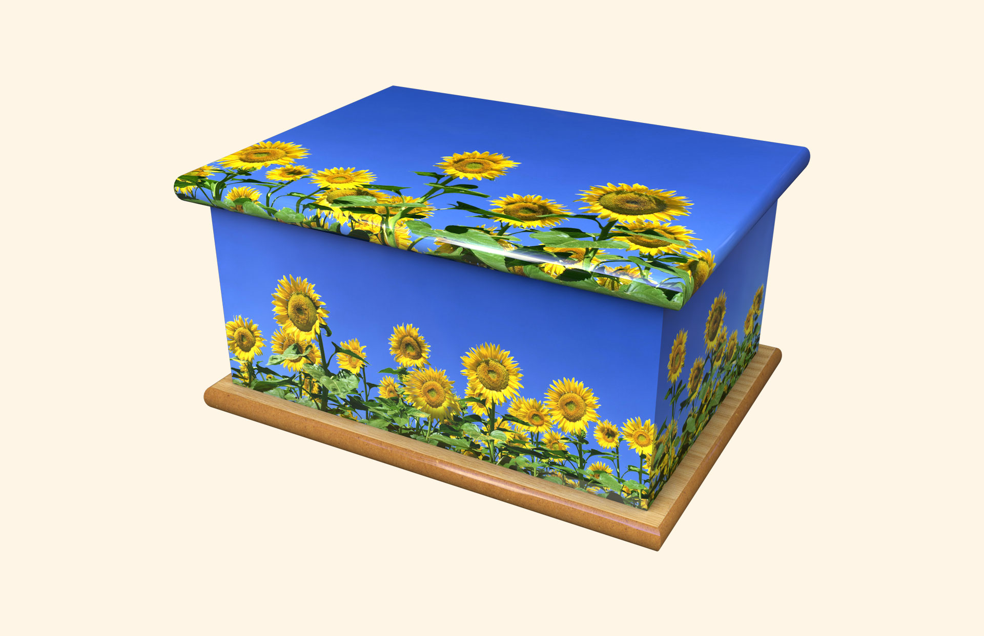 Sunflower Delight adult ashes casket